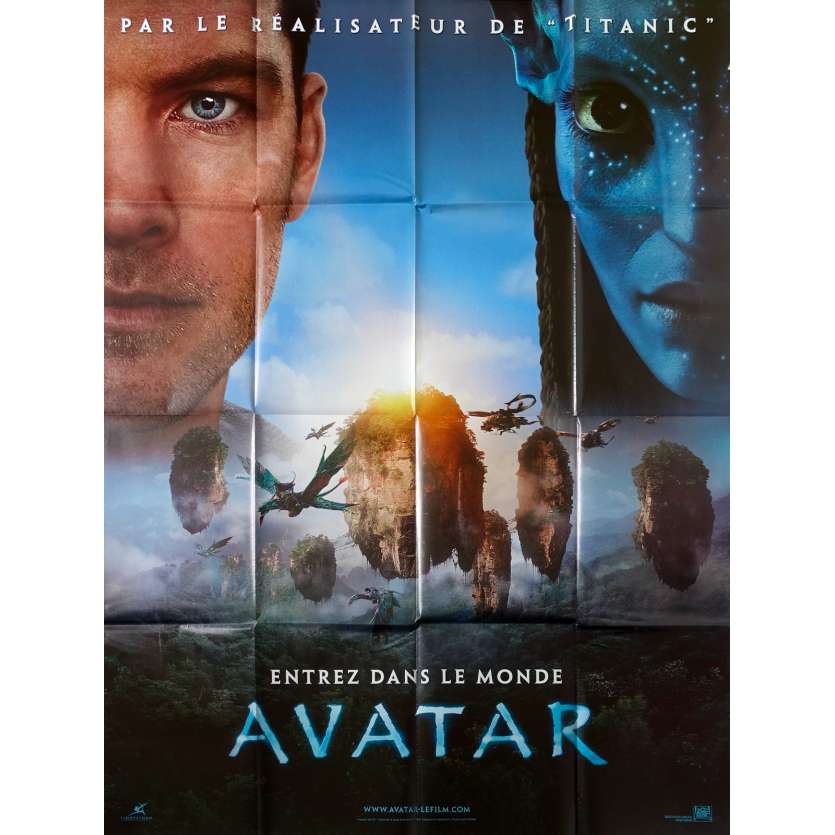 AVATAR Original Movie Poster  - 47x63 in. - 2009 - James Cameron, Sam Worthington