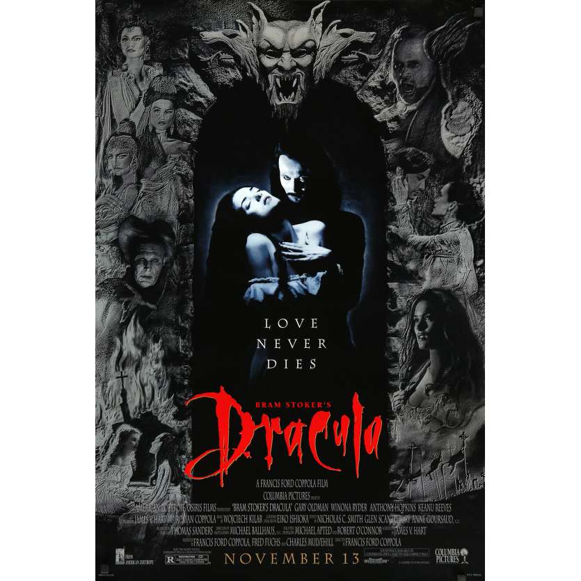 BRAM STOKER'S DRACULA Original Movie Poster  - 27x41 in. - 1992 - Francis Ford Coppola, Gary Oldman, Winona Ryder