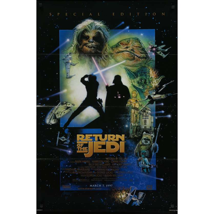 STAR WARS - THE RETURN OF THE JEDI Original Movie Poster  - 27x41 in. - R2000 - Richard Marquand, Harrison Ford