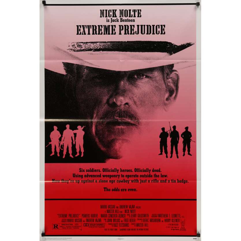 EXTREME PREJUDICE Original Movie Poster  - 27x41 in. - 1986 - Walter Hill, Nick Nolte
