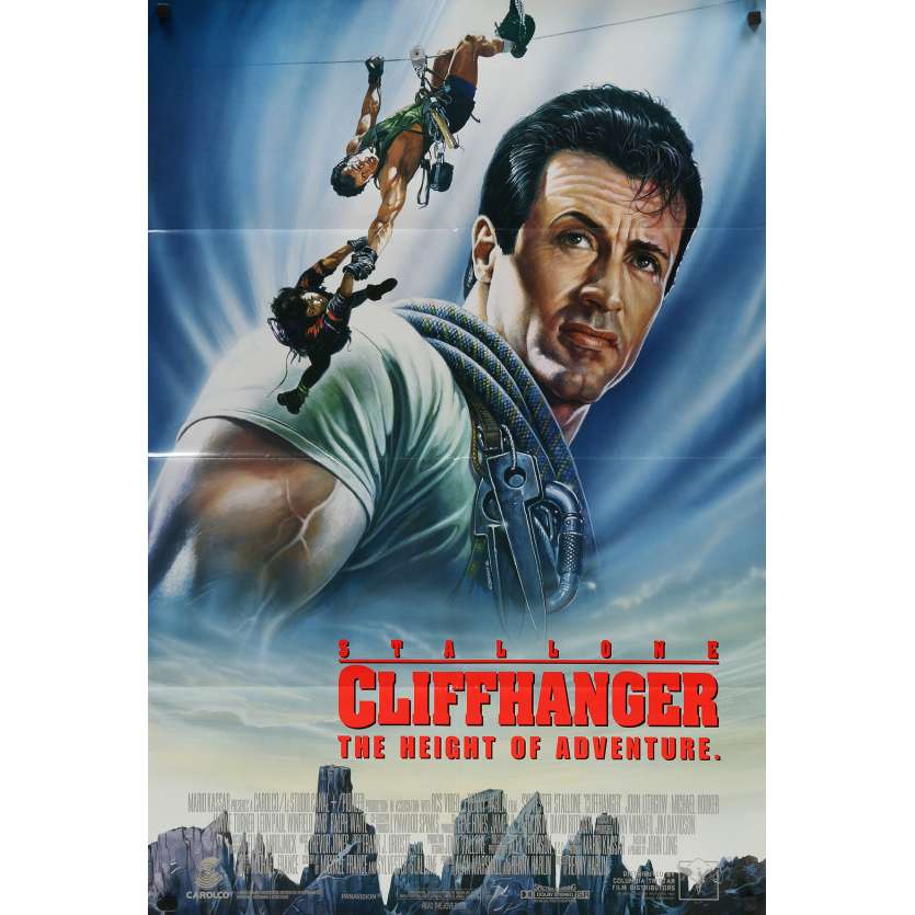 CLIFFHANGER Affiche de film DS - 69x104 cm. - 1993 - Sylvester Stallone, Renny Harlin