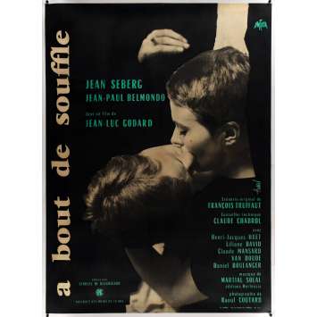 A BOUT DE SOUFFLE / BREATHLESS Original Linen Movie Poster - 47x63 - 1960 - Godard, Nouvelle Vague