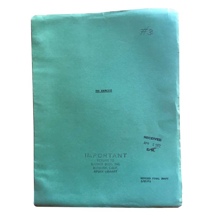 THE EXORCIST Original Movie Script - 9x12 in. - 1974 - William Friedkin, Max Von Sidow