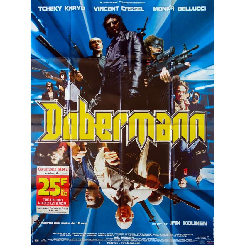 DOBERMAN Affiche de film  - 120x160 cm. - 1997 - Vincent Cassel, Jan Kounen