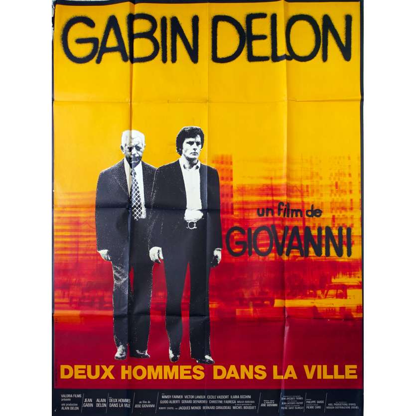 DEUX HOMMES DANS LA VILLE Affiche de film - 120x160 cm. - 1973 - Alain Delon, José Giovanni