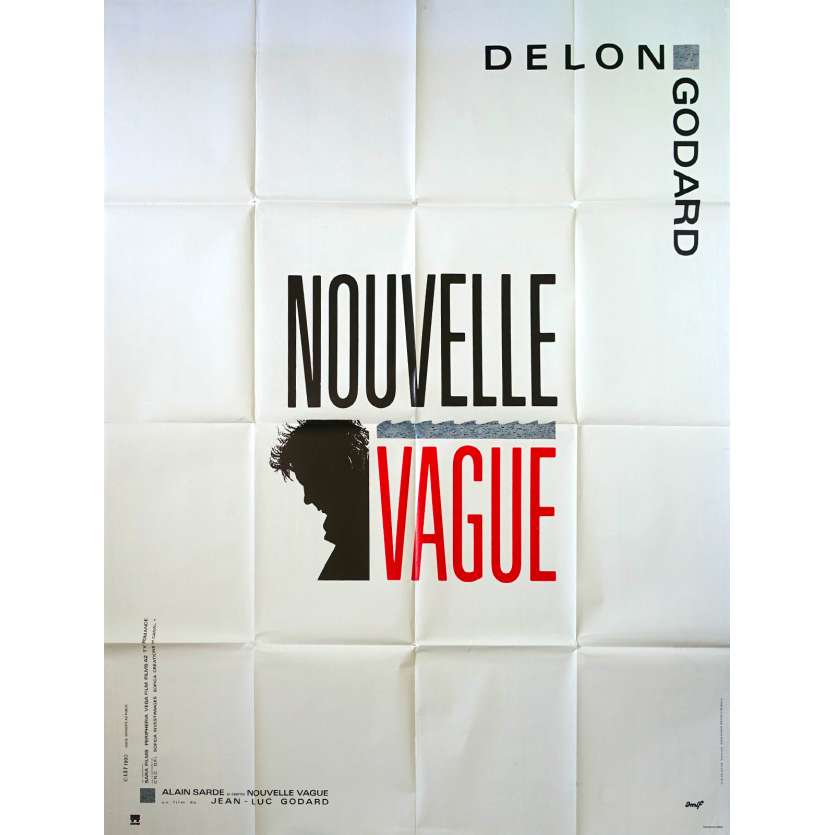 NOUVELLE VAGUE Affiche de film  - 120x160 cm. - 1990 - Alain Delon, Jean-Luc Godard