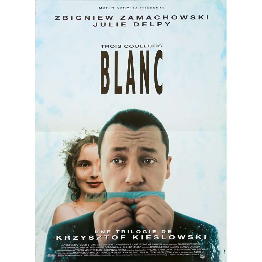 THREE COLORS : WHITE Original Movie Poster  - 15x21 in. - 1994 - Krzysztof Kieslowski, Julie Delpy