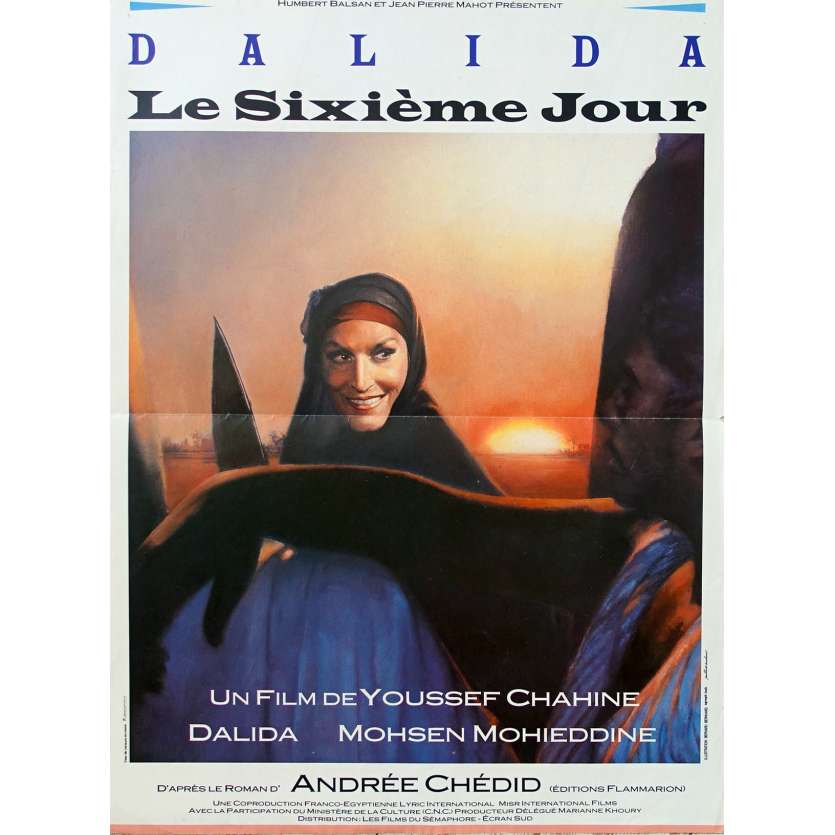 LE SIXIEME JOUR Affiche de film  - 40x60 cm. - 1986 - Dalida, Youssef Chahine