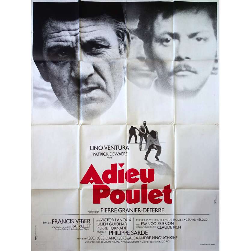 THE FRENCH DETECTIVE Original Movie Poster  - 47x63 in. - 1975 - Pierre Granier-Deferre, Lino Ventura, Patrick Dewaere