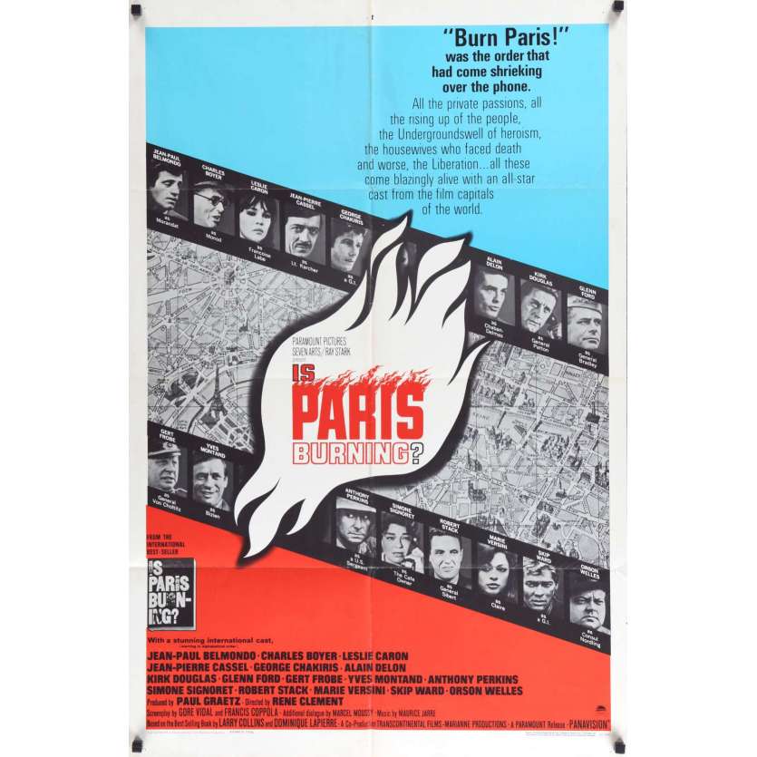 IS PARIS BURNING US Movie Poster 29x41 - 1966 - René Clément, Jean-Paul Belmondo