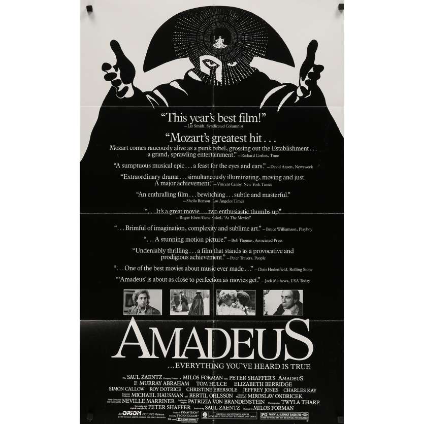 AMADEUS Affiche de film - 69x102 cm. - 1984 - F. Murrray Abraham, Milos Forman