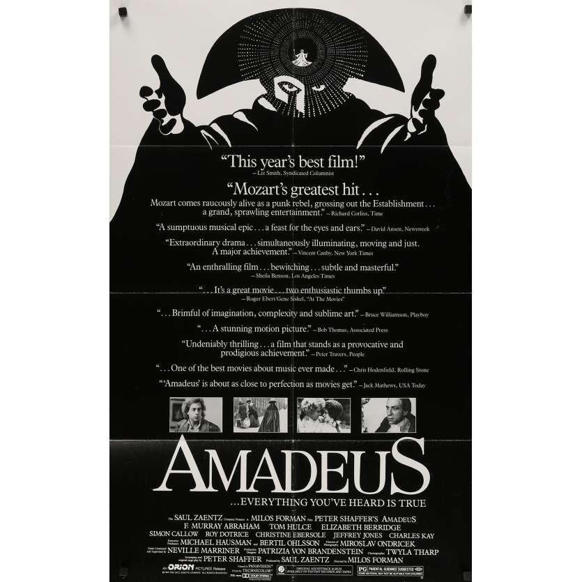 AMADEUS Original Movie Poster - 27x40 in. - 1984 - Milos Forman, F. Murrray Abraham