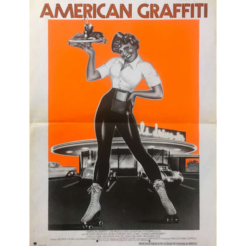 AMERICAN GRAFFITI Original Movie Poster  - 15x21 in. - 1973 - George Lucas, Richard Dreyfuss