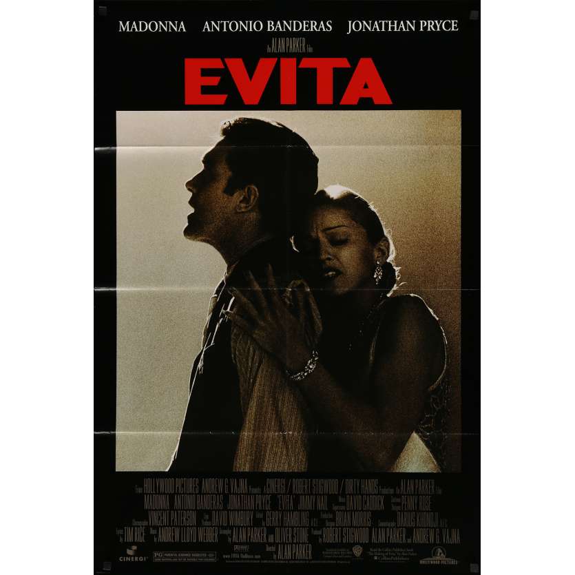 EVITA Affiche de film - 69x102 cm. - 1996 - Madonna, Jonathan Pryce, Alan Parker
