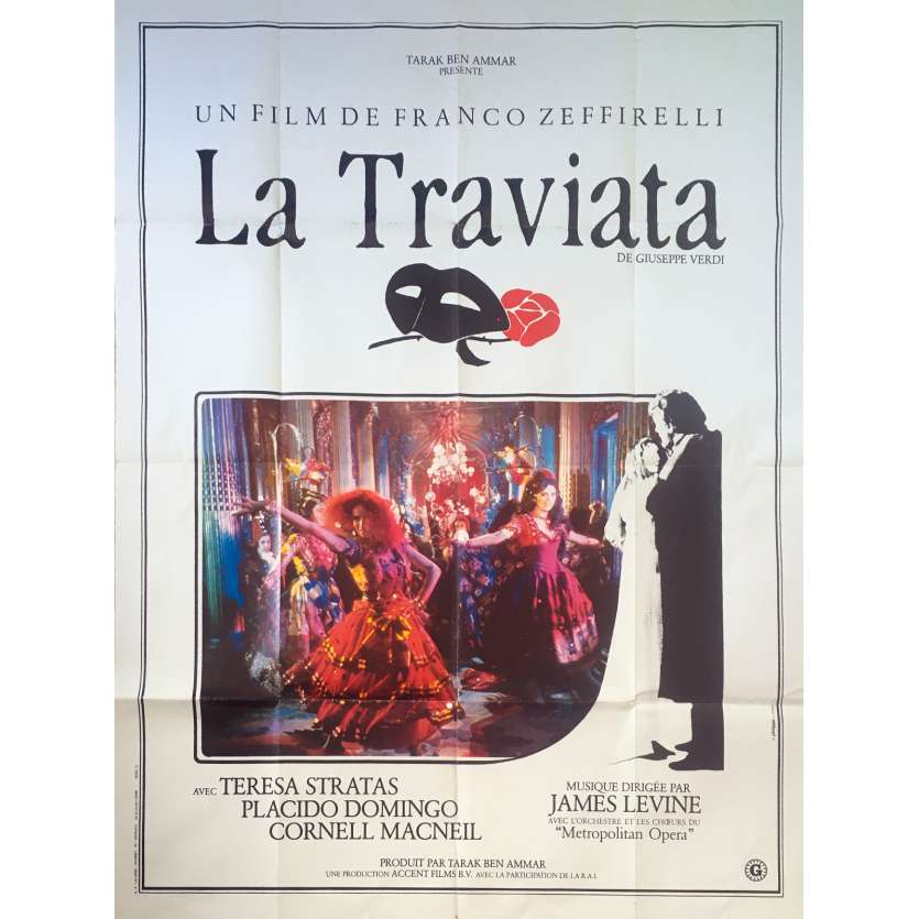 LA TRAVIATA Original Movie Poster - 47x63 in. - 1982 - Franco Zeffirelli, Teresa Stratas, Plácido Domingo