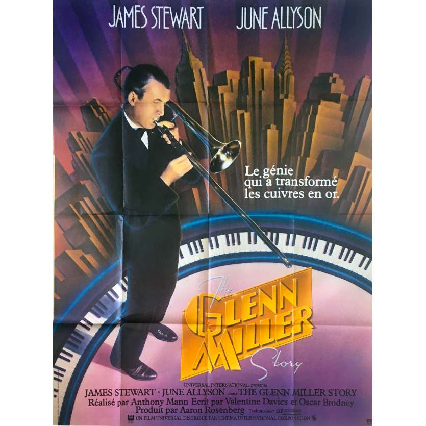 THE GLEN MILLER STORY Affiche de film  - 120x160 cm. - 1954 - James Stewart, Anthonny Mann