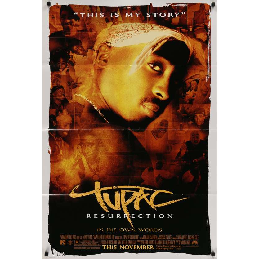 TUPAC RESURRECTION Original Movie Poster - 27x40 in. - 2003 - Lauren Lazin, Tupac Shakur