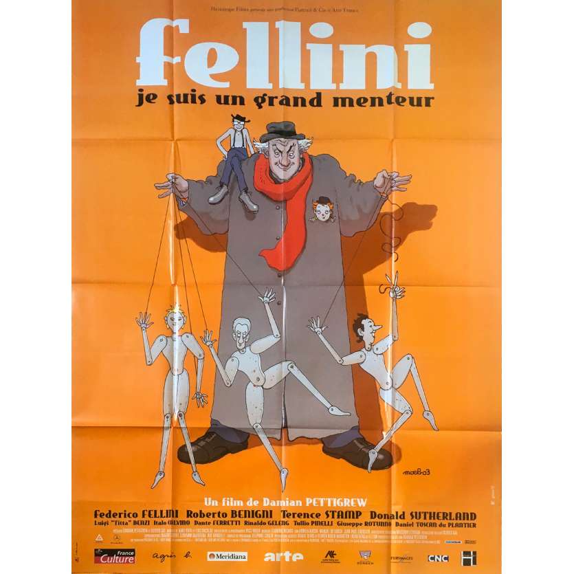 FELLINI I'M A BORN LIAR Original Movie Poster  - 47x63 in. - 2002 - Damian Pettigrew, Roberto Benigni