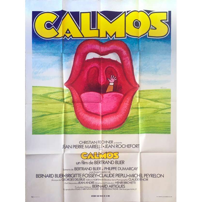 CALMOS Affiche de film - 120x160 cm. - 1976 - Jean-Pierre Marielle, Jean Rochefort, Bernard Blier, Bertrand Blier