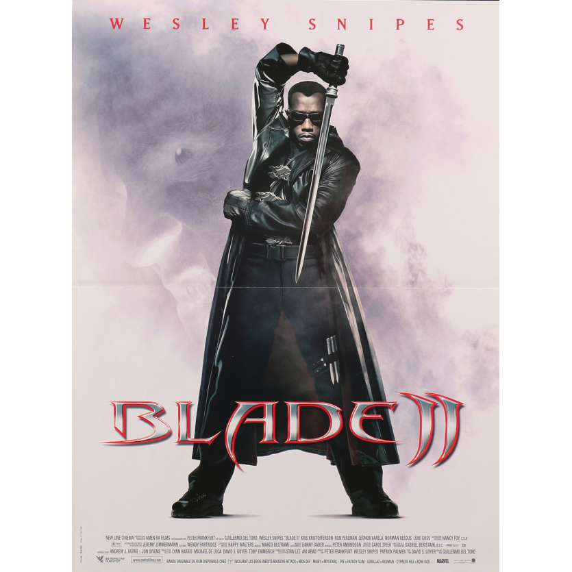 BLADE II Original Movie Poster - 15x21 in. - 2002 - Guillermo del Toro, Wesley Snipes