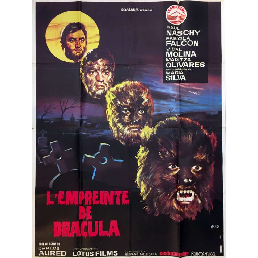 L'EMPREINTE DE DRACULA Affiche de film  - 120x160 cm. - 1973 - Paul Naschy, Carlos Aured