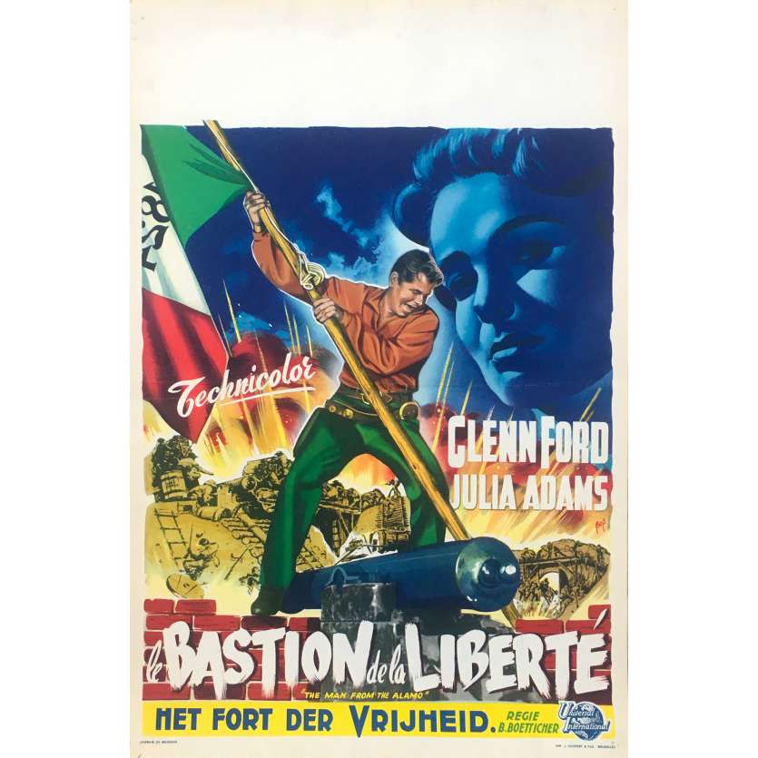 LE DESERTEUR DE FORT ALAMO / LE BASTION DE LA LIBERTE Affiche de film 35x55 - 1953 - Glenn Ford, B. Boetticher