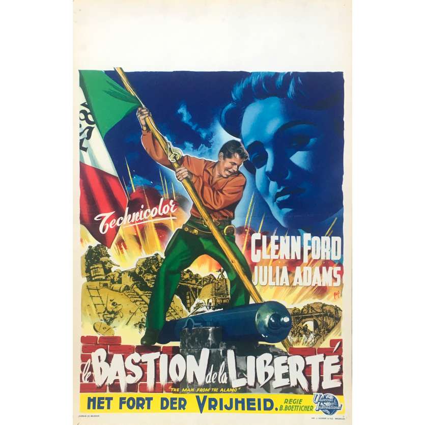 THE MAN FROM THE ALAMO Belgian Movie Poster  14x21 - 1953 - B. Boetticher, Glenn Ford