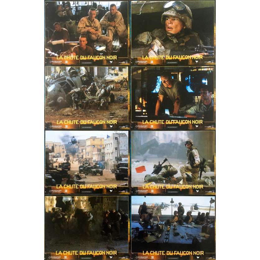 BLACK HAWK DOWN Original Lobby Cards x8 - 9x12 in. - 2001 - Ridley Scott, Josh Hartnett, Ewan McGregor