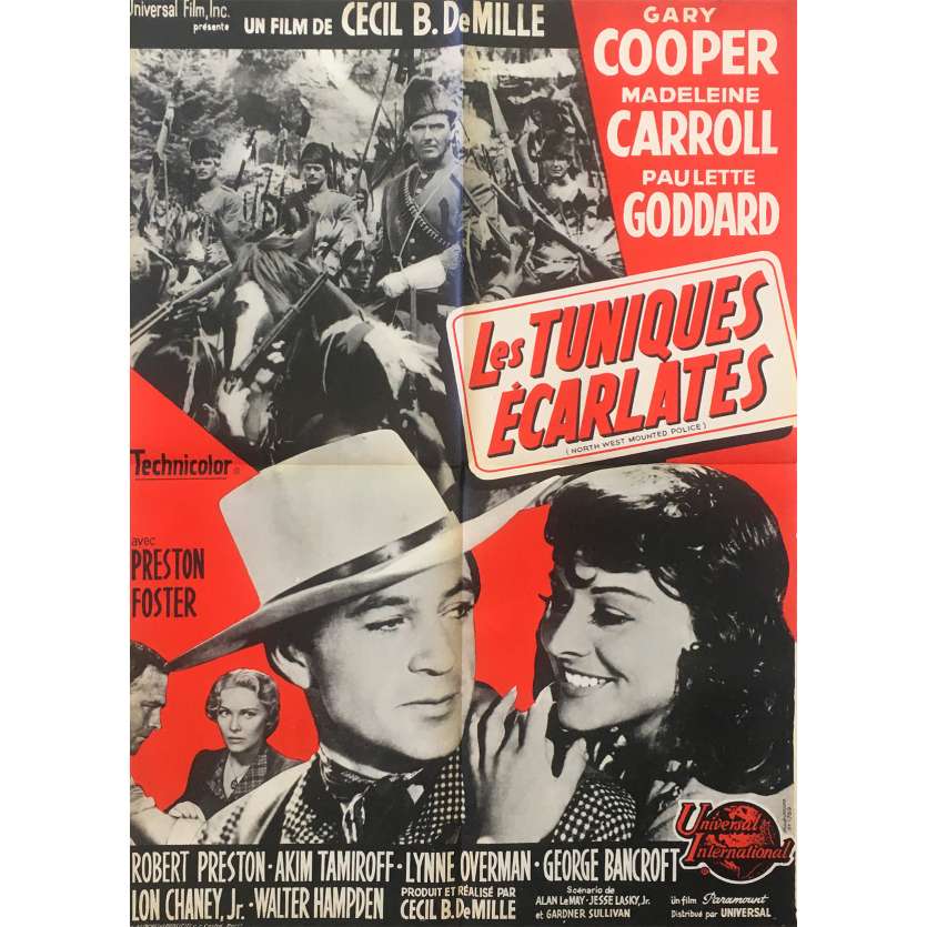NORTH WEST MOUNTED POLICE Original Movie Poster - 23x32 in. - 1940 - Cecil B. DeMille, Gary Cooper