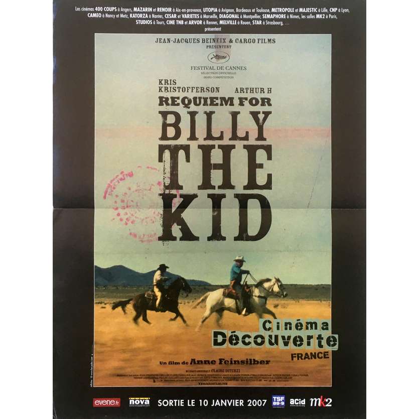 REQUIEM FOR BILLY THE KID Original Movie Poster - 15x21 in. - 2006 - Anne Feinsilber, Arthur H., Kris Kristofferson