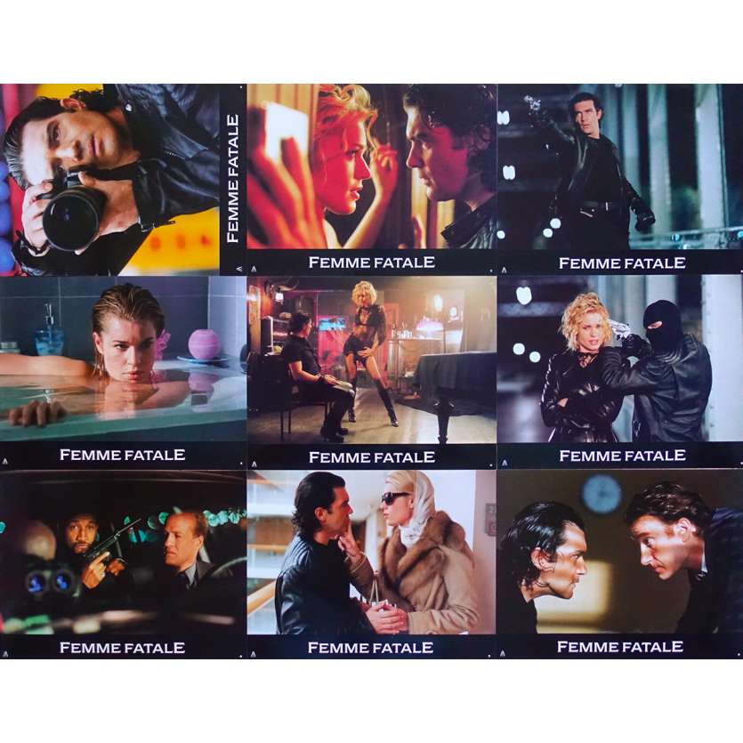 FEMME FATALE Original Lobby Cards x9 - 9x12 in. - 2002 - Brian De Palma, Antonio Banderas