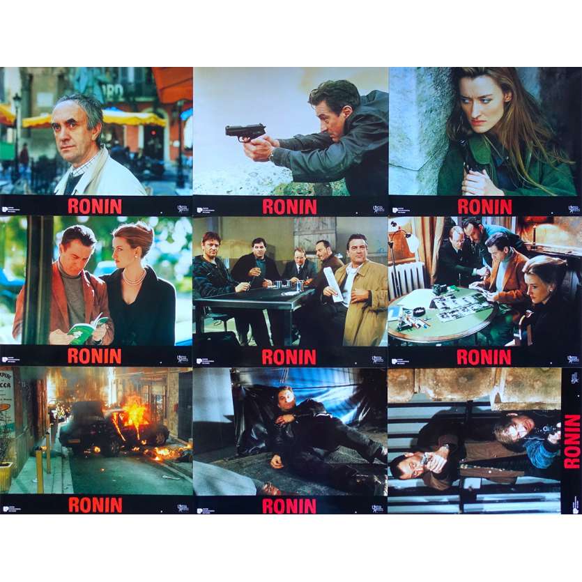 RONIN Original Lobby Cards x9 - 9x12 in. - 1998 - John Frankenheimer, Robert de Niro