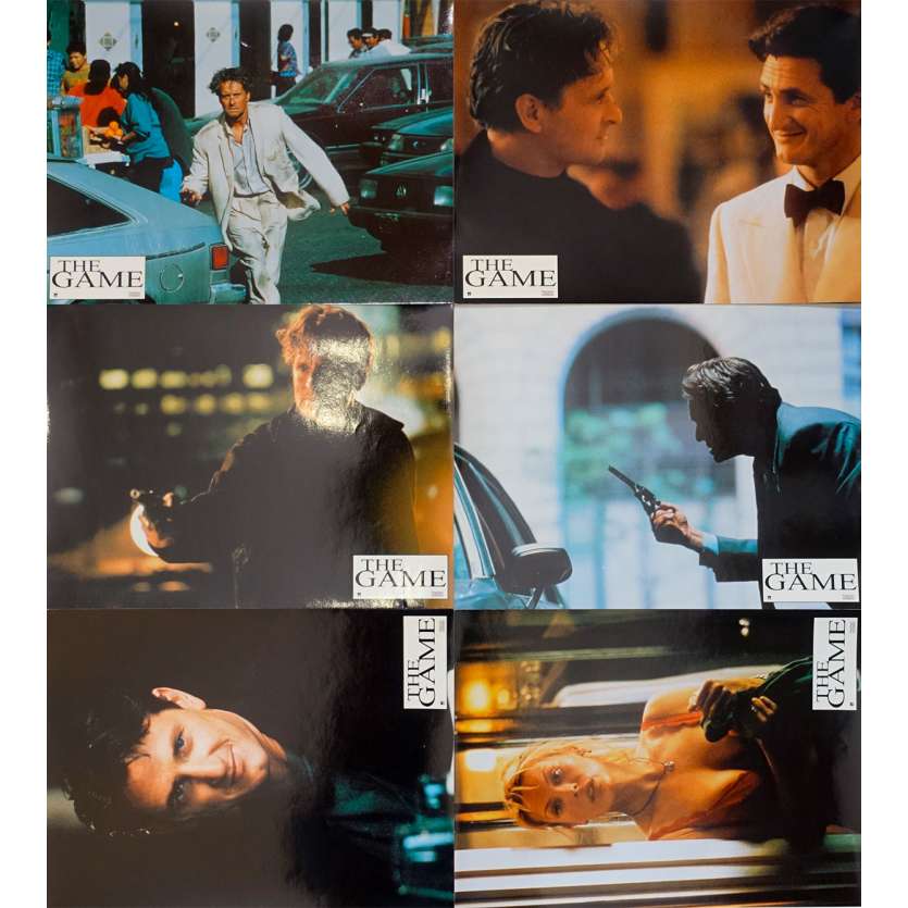 THE GAME Original Lobby Cards x6 - 9x12 in. - 1997 - David Fincher, Michael Douglas