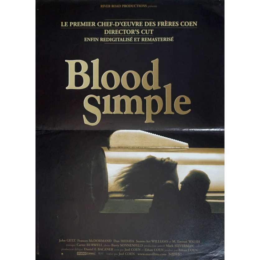 BLOOD SIMPLE Affiche de film  - 40x60 cm. - 1984 - John Getz, Joel Coen