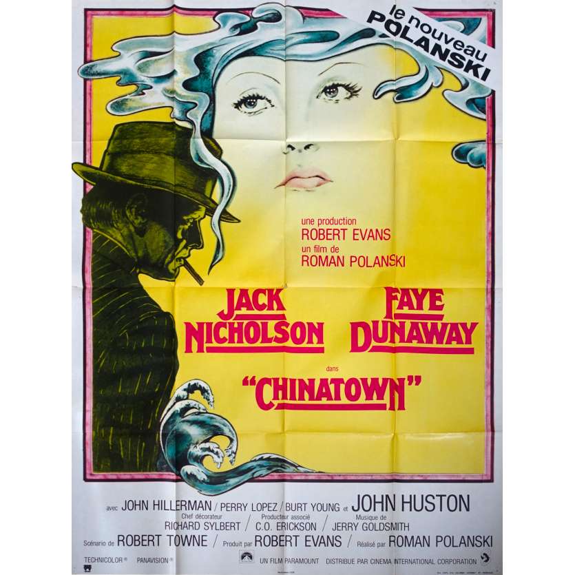 CHINATOWN Affiche de film  - 120x160 cm. - 1974 - Jack Nicholson, Roman Polanski