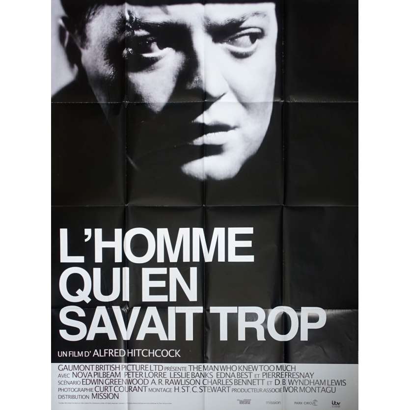 THE MAN WHO KNEW TOO MUCH Original Movie Poster - 47x63 in. - 1934/R1980 - Alfred Hitchcock, Peter Lorre
