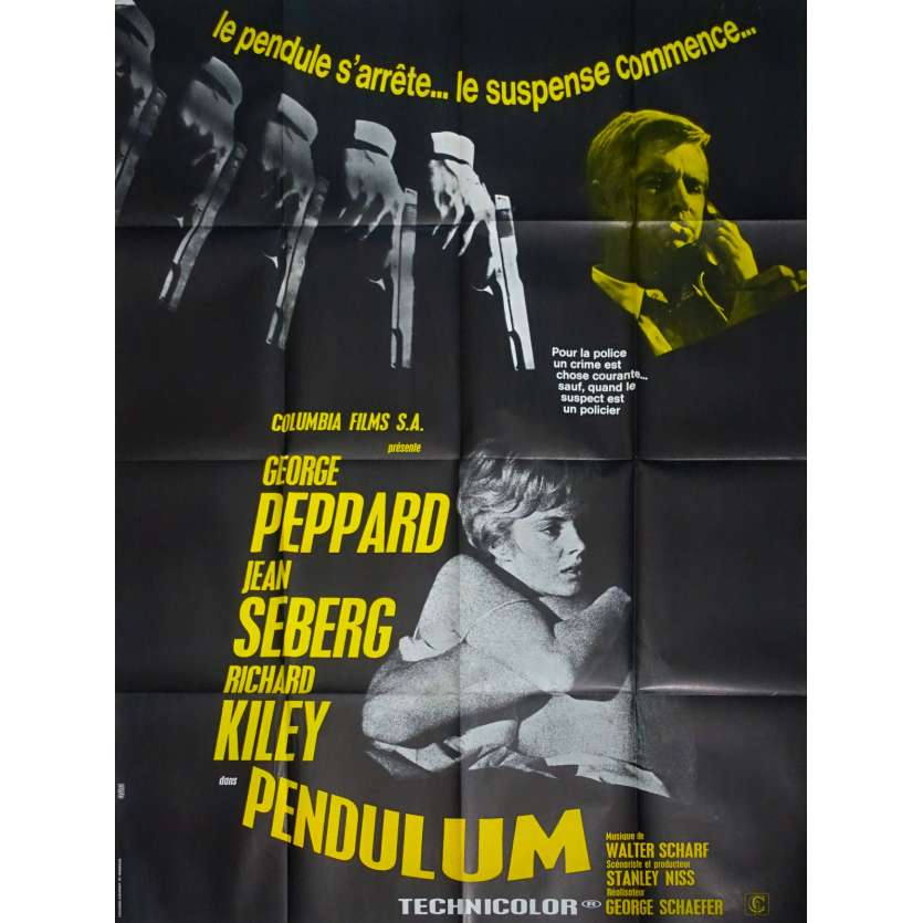 PENDULUM Original Movie Poster - 47x63 in. - 1969 - George Schaefer, George Peppard, Jean Seberg