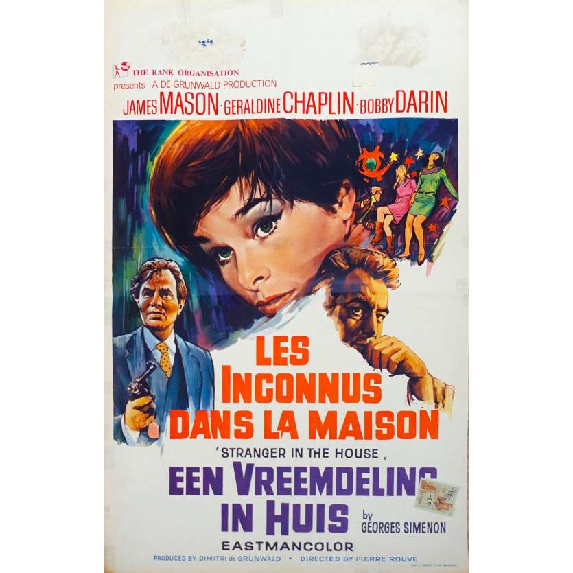 LES INCONNUS DANS LA MAISON Affiche de film - 35x55 cm. - 1967 - James Mason, Pierre Rouve