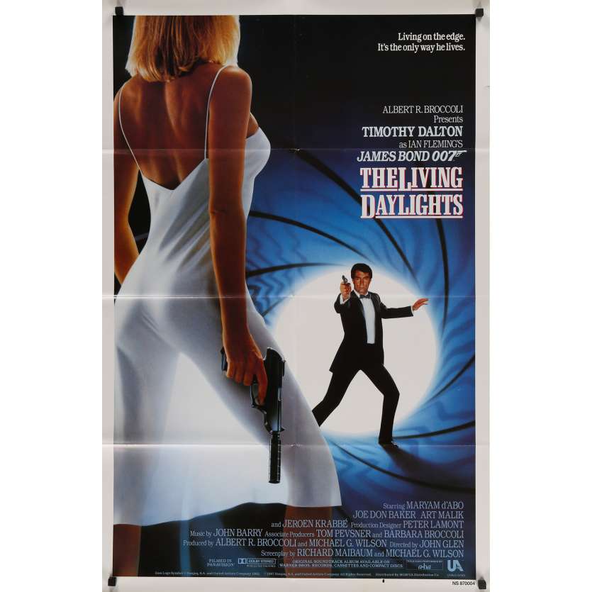 THE LIVING DAYLIGHTS Original Movie Poster  - 27x40 in. - 1987 - John Glen, Timothy Dalton