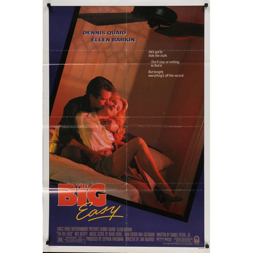 THE BIG EASY Original Movie Poster - 27x40 in. - 1986 - Jim McBride, Dennis Quaid