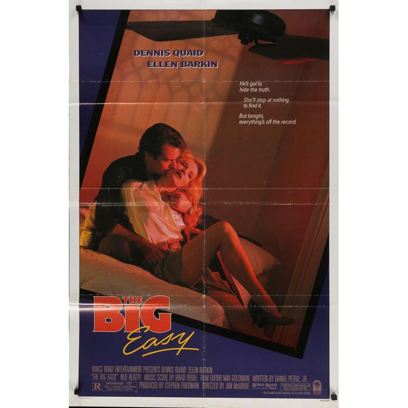 THE BIG EASY Original Movie Poster  - 27x40 in. - 1986 - Jim McBride, Dennis Quaid