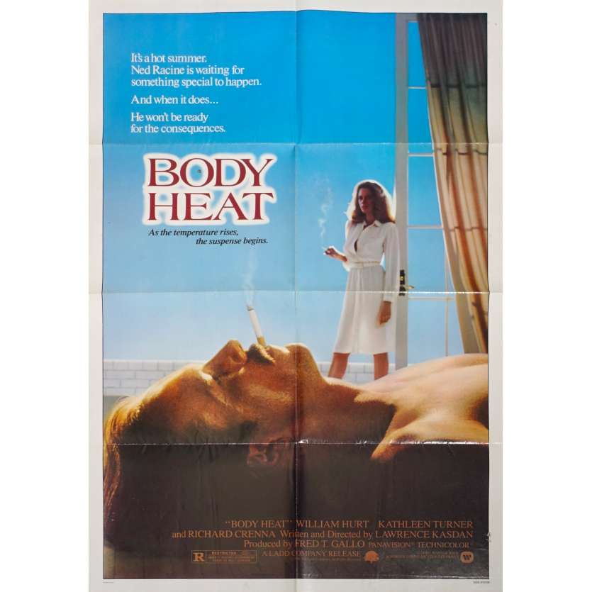 BODY HEAT Original Movie Poster  - 27x40 in. - 1981 - Lawrence Kasdan, William Hurt