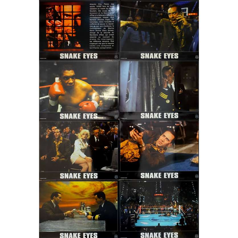 SNAKE EYES Original Lobby Cards x8 - 9x12 in. - 1998 - Brian De Palma, Nicolas Cage