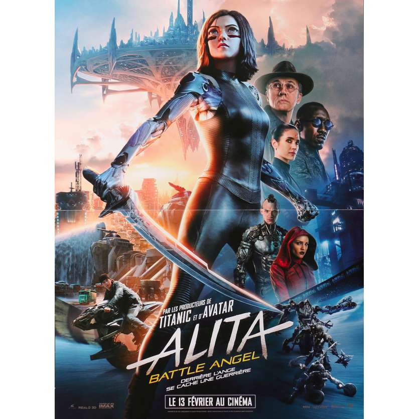 ALITA BATTLE ANGEL Original Movie Poster Adv. - 15x21 in. - 2019 - Robert Rodriguez, Christoph Waltz