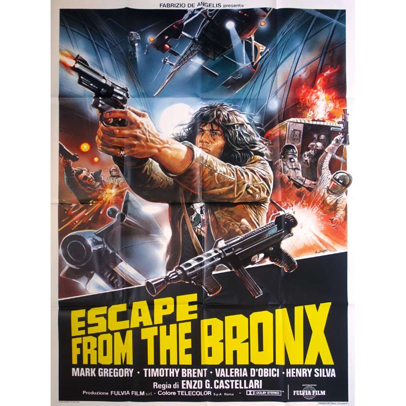 ESCAPE FROM THE BRONX Original Movie Poster  - 39x55 in. - 1983 - Enzo G. Castellari, Mark Gregory, Henry Silva