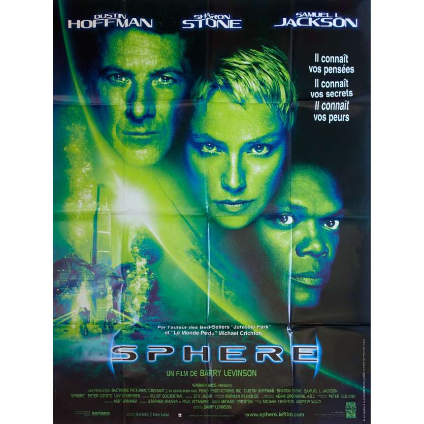 SPHERE Original Movie Poster  - 47x63 in. - 1998 - Barry Levinson, Dustin Hoffman, Sharon Stone