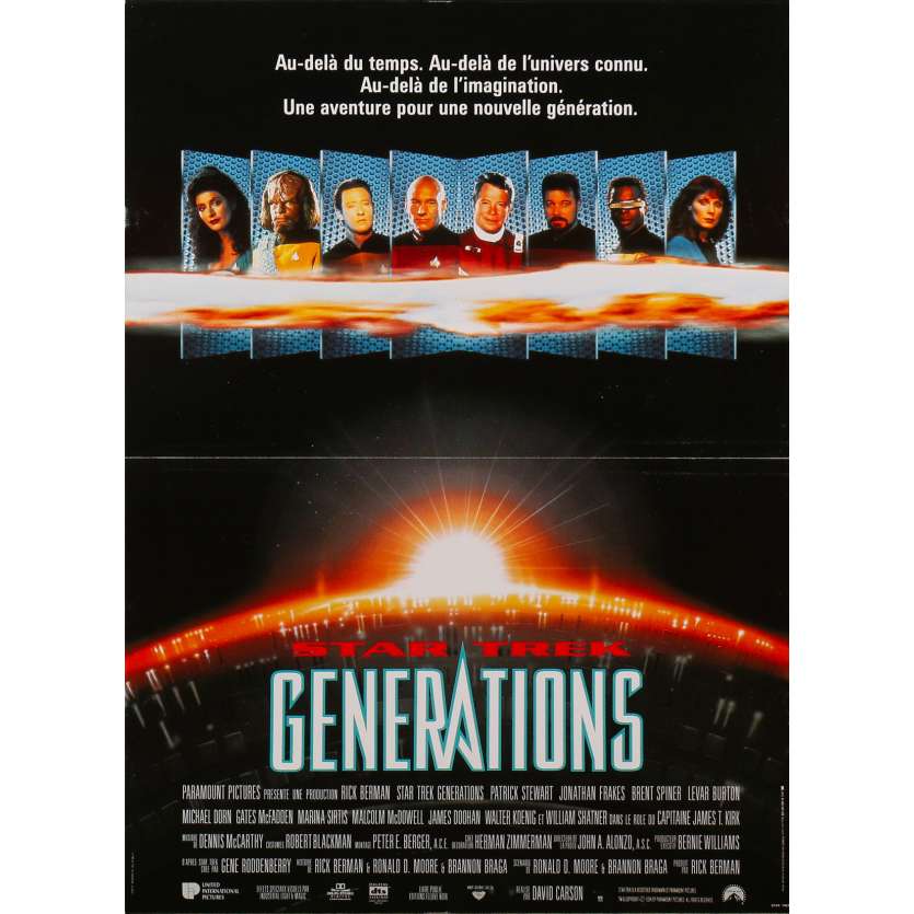 STAR TREK GENERATIONS Original Movie Poster  - 15x21 in. - 1994 - David Carson, Patrick Stewart, William Shatner