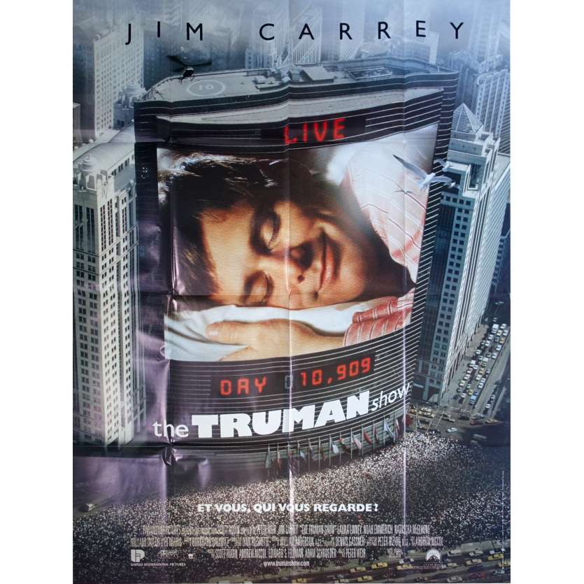 THE TRUMAN SHOW Affiche de film - 120x160 cm. - 1998 - Jim Carrey, Ed Harris, Peter Weir