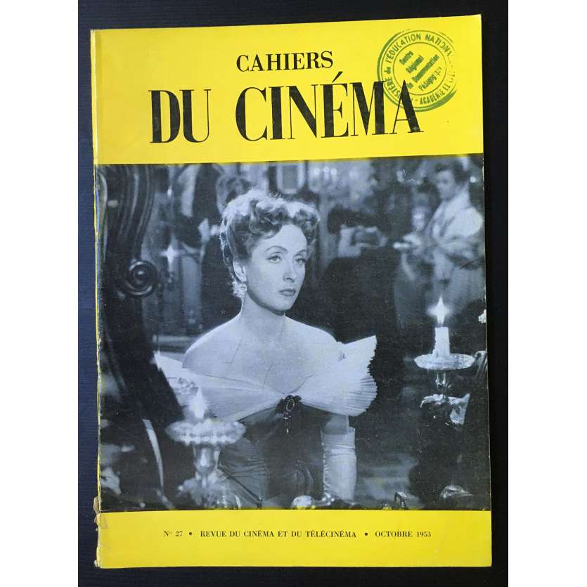 LES CAHIERS DU CINEMA Magazine N°027 - 1953 - Danielle Darrieux