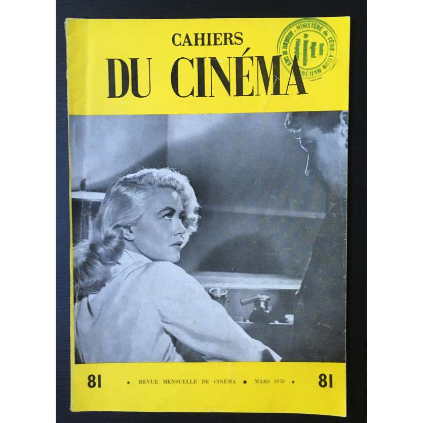 LES CAHIERS DU CINEMA Magazine N°081 - 1958 - Max Ophuls, Dorothy Malone